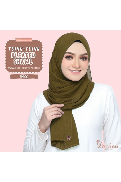 Pleated shawl - moss